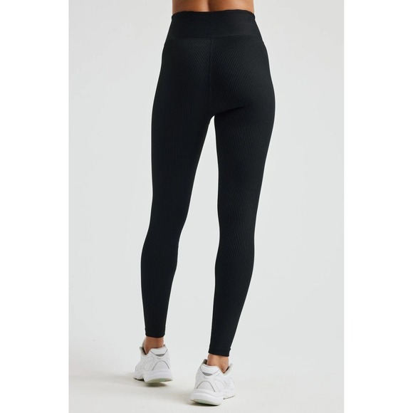 YEAR OF OURS Ribbed Football Legging Black Lace Up High‎ Waist Full Length Small - Picture 2 of 12